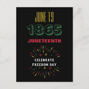 19 juni 1865 Juneteenth zwarte geschiedenis vuurwe Feestdagenkaart