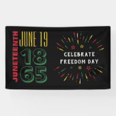 19 juni 19 1865 Black History Fireworks Spandoek (Horizontaal)