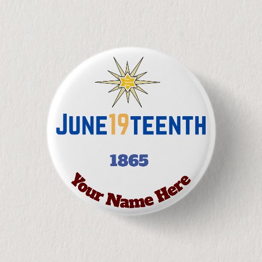 19 juni ronde button 3,2 cm (Voorkant)