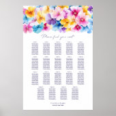 19 Tabel Kleurrijke Bloemen Trouwstoel Grafiek Poster (Voorkant)
