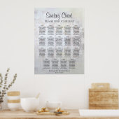 19 Tabel White Reflections Wedding Seating Chart Poster (Keuken)