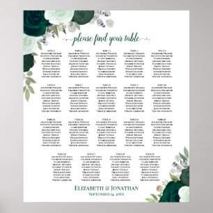 19 Tableau Floral Chic Mariage Emerald Tableau