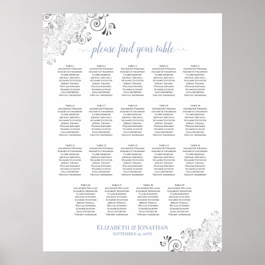19 Tableau Frilly Mariage Tableau Sièges Blanc et (Devant)
