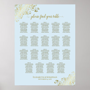 19 Tableau Poudre Mariage bleu et or Tableau de si
