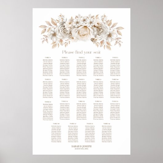 19 Tableau Tableau blanc Mariage floral (Devant)