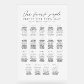 19 Tables Favorite People Acrylic Seating Chart (Recto)
