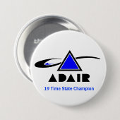 19 Time State Champion Ronde Button 7,6 Cm (Voorkant /achterkant)