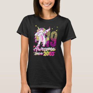19 Years Old Unicorn Dabbing 19th Birthday Unicorn T-shirt