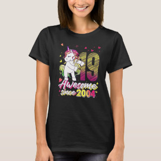 19 Years Old Unicorn Flossing 19th Birthday Unicor T-shirt