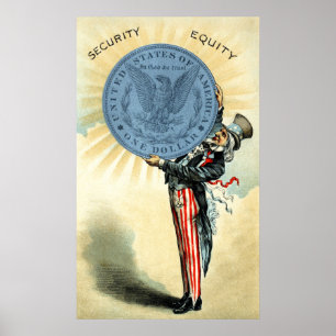 19C oom Sam houdt van zilver Poster