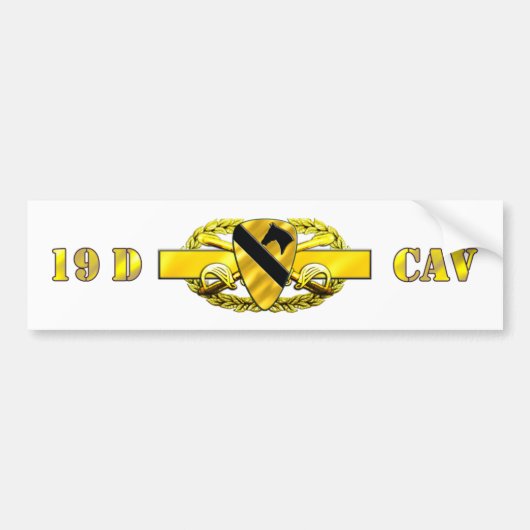 19D 1e Cavalry Division Bumpersticker (Voorkant)
