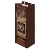 19de Jubileum van het huwelijk Dark Bronze Wijn Cadeautas (Achterkant Gekanteld)