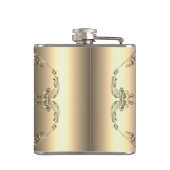 19e/8e Brons (Kleur) Bruiloft Jubileum Heupfles (Achterkant)