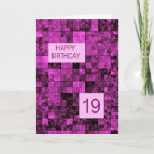 19e anniversaire Anniversaire Carte Motif rose (Devant)