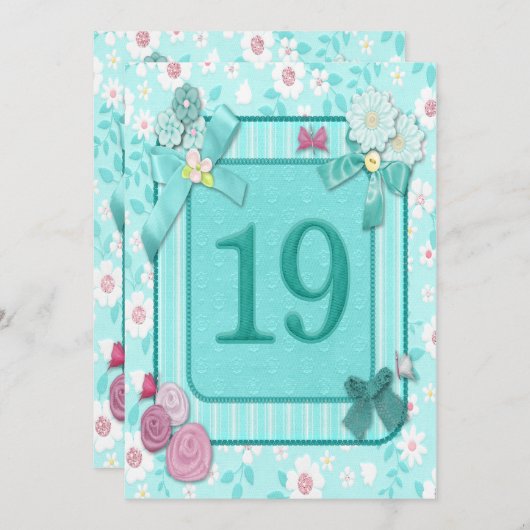 19e anniversaire invitation (Devant / Derrière)