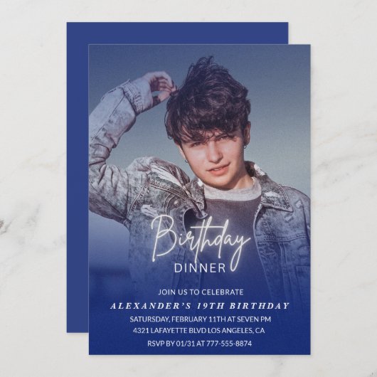 19e anniversaire invitation Anniversaire Dîner Pho (Devant / Derrière)