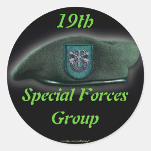 19e bijzondere troepenmacht Green Berets flash nam Ronde Sticker