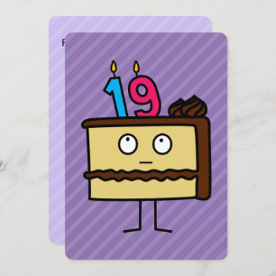 19e Birthday Cake met kaarsen Kaart