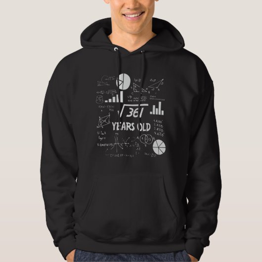 19e Birthday Square Root Wiskunde 19 jaar oude dag Hoodie (Voorkant)