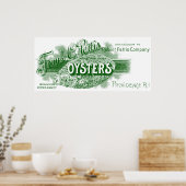 19e C. Oesters, groen Poster (Keuken)