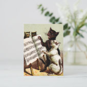19e C. Zingende katten Briefkaart (Staand voorkant)