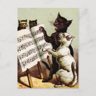 19e C. Zingende katten Briefkaart