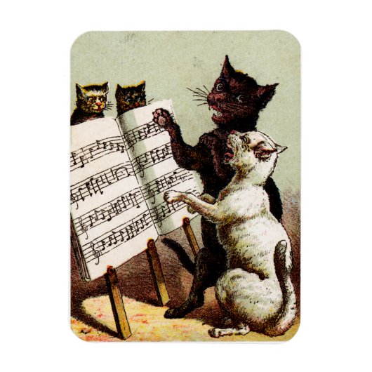 19e C. Zingende katten Magneet (Verticaal)