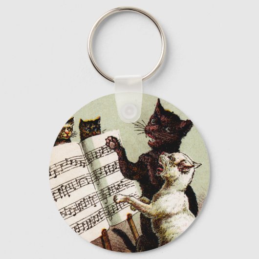 19e C. Zingende katten Sleutelhanger (Voorkant)