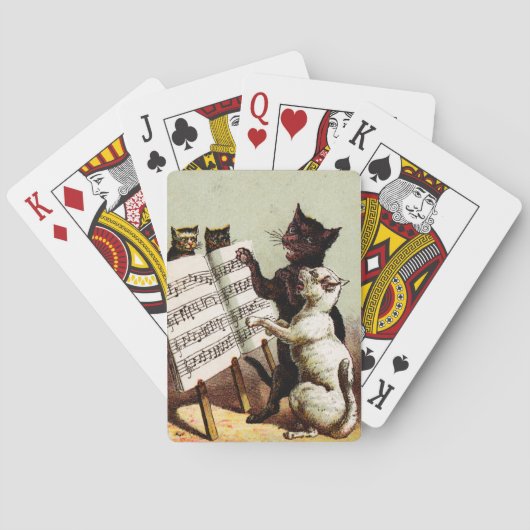19e C. Zingende katten Speelkaarten (Achterkant)