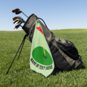 19e-eenzame Jouw tekst Golfhanddoek (Groen)