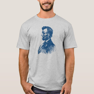 19e eeuw Abe Lincoln, blauw T-shirt