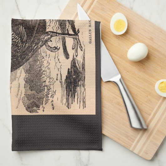 19e eeuw Gallus Sonneratii Roster Theedoek (Quarter Fold)