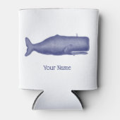 19e eeuw gestileerde walvis #1 N Blauw Blikjeskoeler (Voorkant)