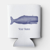 19e eeuw gestileerde walvis #1 N Blauw Blikjeskoeler (Achterkant)