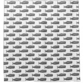  19e eeuw stilgezette walvis #1 N Douchegordijn (Voorkant)