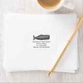 19e eeuw stilgezette walvis #1 N Etiket (Insitu)