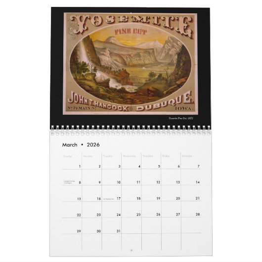 19e eeuw Tabakslabels Kalender (Mar 2026)