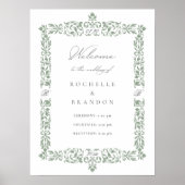 19e eeuwse Antiek grens bruiloft welkom Poster (Voorkant)