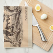 19e-eeuwse boerderij van varkens theedoek (Quarter Fold)