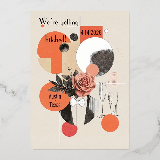 19e eeuwse bruiloft, Folie uitnodiging (Voorkant)