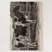 19e-eeuwse drukkerij Holstein-koe Legpuzzel (Verticaal)