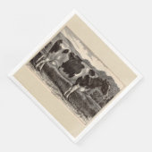 19e-eeuwse drukkerij Holstein-koe Servet (Hoek)