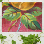 19e-eeuwse geel Roos Illustratie Theedoek (Gevouwen)