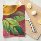 19e-eeuwse geel Roos Illustratie Theedoek (Quarter Fold)