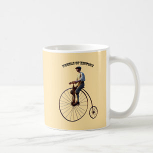 19e-eeuwse High Wheel Fiets met Rider Koffiemok