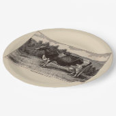 19e-eeuwse krant Holstein heifer Papieren Bordje (Gekanteld)