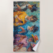 19e-eeuwse mensen gebruiken smartphones strandlaken (Voorkant)