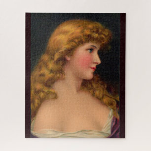 19e-eeuwse mooie vrouw legpuzzel