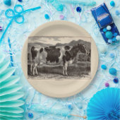 19e-eeuwse prins Holstein-koe Papieren Bordje (Feest)