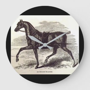 19e-eeuwse print Een Engels Roadster paard Grote Klok
